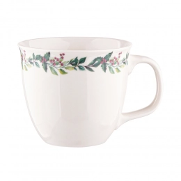 Barrel mug with rim NBC 400 ml dec. Winter garland
