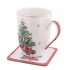 Christmas Tree barrel mug NBC 300 ml with coaster in color box Christmas Tree barrel mug NBC 300 ml with coaster in color box