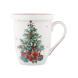Christmas Tree barrel mug NBC 300 ml with filter and lid in sleeve