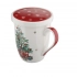 Christmas Tree barrel mug NBC 300 ml with filter and lid in sleeve Christmas Tree barrel mug NBC 300 ml with filter and lid in sleeve