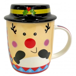 Winter mug deer with lid NBC 300 ml in sleeve