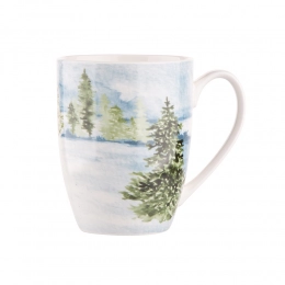 White Christmas barrel mug NBC 300 ml dec. Forest