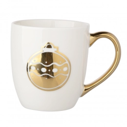 Barrel mug NBC 350 ml with golden embossed bauble