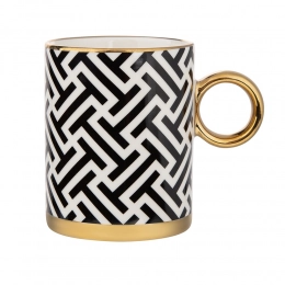 Gold Dream tall mug NBC 350 ml with golden handle dec. II BZ