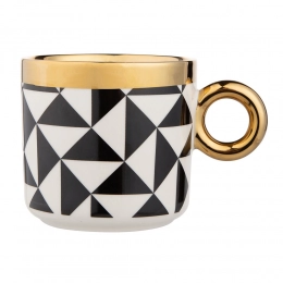 Gold Dream wide mug NBC 350 ml with golden handle dec. A BZ