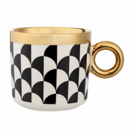 Gold Dream wide mug NBC 350 ml with golden handle dec. C BZ