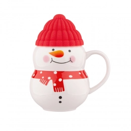 Winter mug NBC 350 ml with silicone lid Snowman dec. B in sleeve