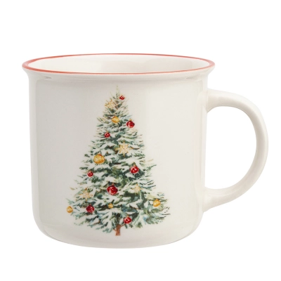 
                                            Straight mug with rolled rim NBC 390 ml dec. Christmas tree
                                            