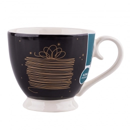 Golden Christmas jumbo cup on foot NBC 350 ml black