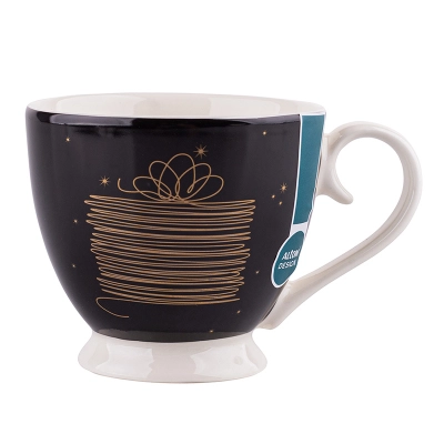 
                                            Golden Christmas jumbo cup on foot NBC 350 ml black
                                            