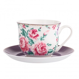Charlotta jumbo cup 400 ml with saucer 16,5 cm NBC in PVC sleeve