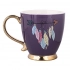 Exotic jumbo cup on foot with gold handle NBC 400 ml dec. Feathers purple Exotic jumbo cup on foot with gold handle NBC 400 ml dec. Feathers purple