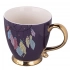 Exotic jumbo cup on foot with gold handle NBC 400 ml dec. Feathers purple Exotic jumbo cup on foot with gold handle NBC 400 ml dec. Feathers purple