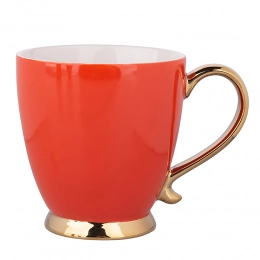 Exotic jumbo cup on foot with gold handle NBC 400 ml orange BZ