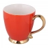 Exotic jumbo cup on foot with gold handle NBC 400 ml orange BZ Exotic jumbo cup on foot with gold handle NBC 400 ml orange BZ
