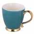 Exotic jumbo cup on foot with gold handle NBC 400 ml blue BZ Exotic jumbo cup on foot with gold handle NBC 400 ml blue BZ