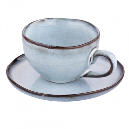 Reactive Blue cup 220 ml with saucer 15 cm NBC in sleeve