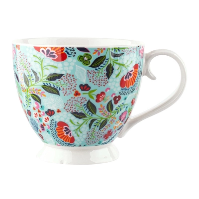 
                                            Кружка на ножке Folk Flowers объемом 350 мл с декором.
                                            