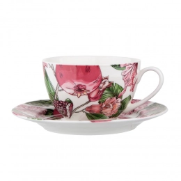 Hibiskus cup 200 ml and saucer NBC in PVC sleeve