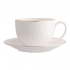 Alessia Gold Line cup 250 ml and saucer 15 cm NBC in sleeve, cream porcelain Alessia Gold Line cup 250 ml and saucer 15 cm NBC in sleeve, cream porcelain