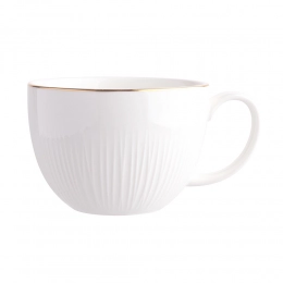 Alessia Gold Line cup 250 ml and saucer 15 cm NBC in sleeve, cream porcelain