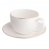 Alessia Gold Line cup 250 ml and saucer 15 cm NBC in sleeve, cream porcelain Alessia Gold Line cup 250 ml and saucer 15 cm NBC in sleeve, cream porcelain