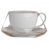 Alessia Gold Line cup 250 ml and saucer 15 cm NBC in sleeve, cream porcelain Alessia Gold Line cup 250 ml and saucer 15 cm NBC in sleeve, cream porcelain