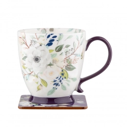 Inez jumbo cup on foot NBC 400 ml with coaster dec. B gift box