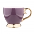 Фарфоровая золотая кружка на ножке Aurora Gold объемом 400 мл, фиолетовая. Фарфоровая золотая кружка на ножке Aurora Gold объемом 400 мл, фиолетовая.