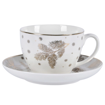 
                                            Золотая зимняя чашка с блюдцем NBC 200 мл в оболочке
                                            