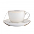 Bella gold line cup 270 ml with saucer 15 cm cream porcelain Bella gold line cup 270 ml with saucer 15 cm cream porcelain