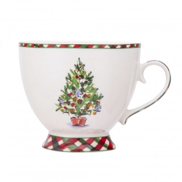 Classical Christmas jumbo mug on foot NBC 380 ml dec. Christmas tree