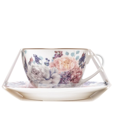 
                                                Lilac cup 260 ml with saucer 15 cm NBC  in sleeve
                                                