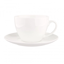 Bella cup 200ml with saucer NBC 15cm, cream porcelain, with PVC band
