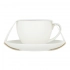 Bella cup 200ml with saucer NBC 15cm, cream porcelain, with PVC band Bella cup 200ml with saucer NBC 15cm, cream porcelain, with PVC band