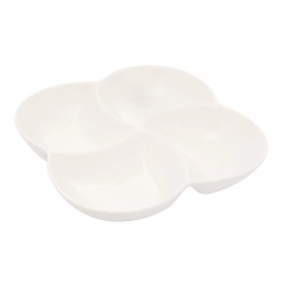 Regular dish 4-part 21,5cm cream porcelain