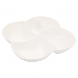 Regular dish 4-part 26,5cm cream porcelain