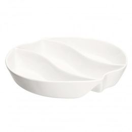 Regular three-compartment dish, 25 cm cream porcelain