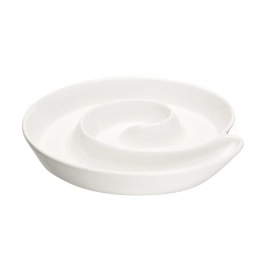 Regular snail-shaped dish 20 cm cream porcelain