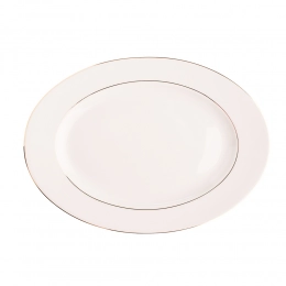 MariaPaula Ecru Nova gold line oval plate 31cm