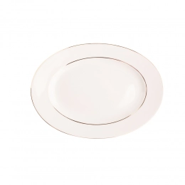 MariaPaula Ecru Nova gold line oval plate 24cm