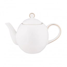 Bella gold line 900 ml tea pot cream porcelain