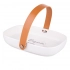 Organic oval porcelain dish with leather handle 20x14x4 cm Organic oval porcelain dish with leather handle 20x14x4 cm