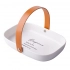 Organic oval porcelain dish with leather handle 20x14x4 cm Organic oval porcelain dish with leather handle 20x14x4 cm