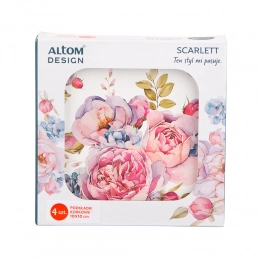 Scarlett set of 4 coasters 10x10 cm color box BZ