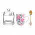 Charlotta gift set NBC mug 300 ml clear with a spoon and a glass container Charlotta gift set NBC mug 300 ml clear with a spoon and a glass container