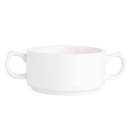 Regular soup cup with handles 340 ml cream porcelain