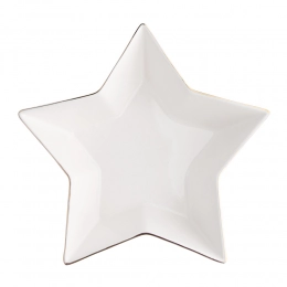 Star dish with gold line NBC 26x24,5x7,5 cm