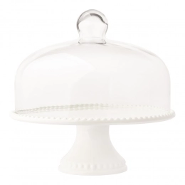 Regular Porcelain cake stand 27,5x26cm  with glass lid color box