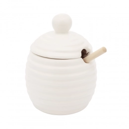 Regular honey pot with lid 9x11,5 cm 260 ml color box